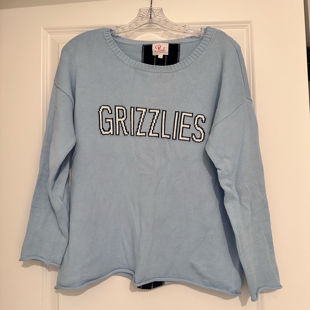 Memphis Grizzlies Light Blue, Navy Blue, and White Sweater